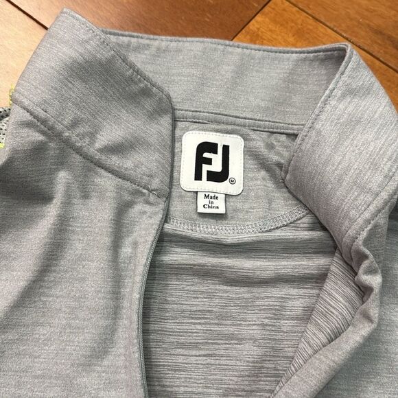 FJ FootJoy Womens 1/4 Zip Golf Pullover Gray Stretch Stonebrook golf club size M - Picture 2 of 9